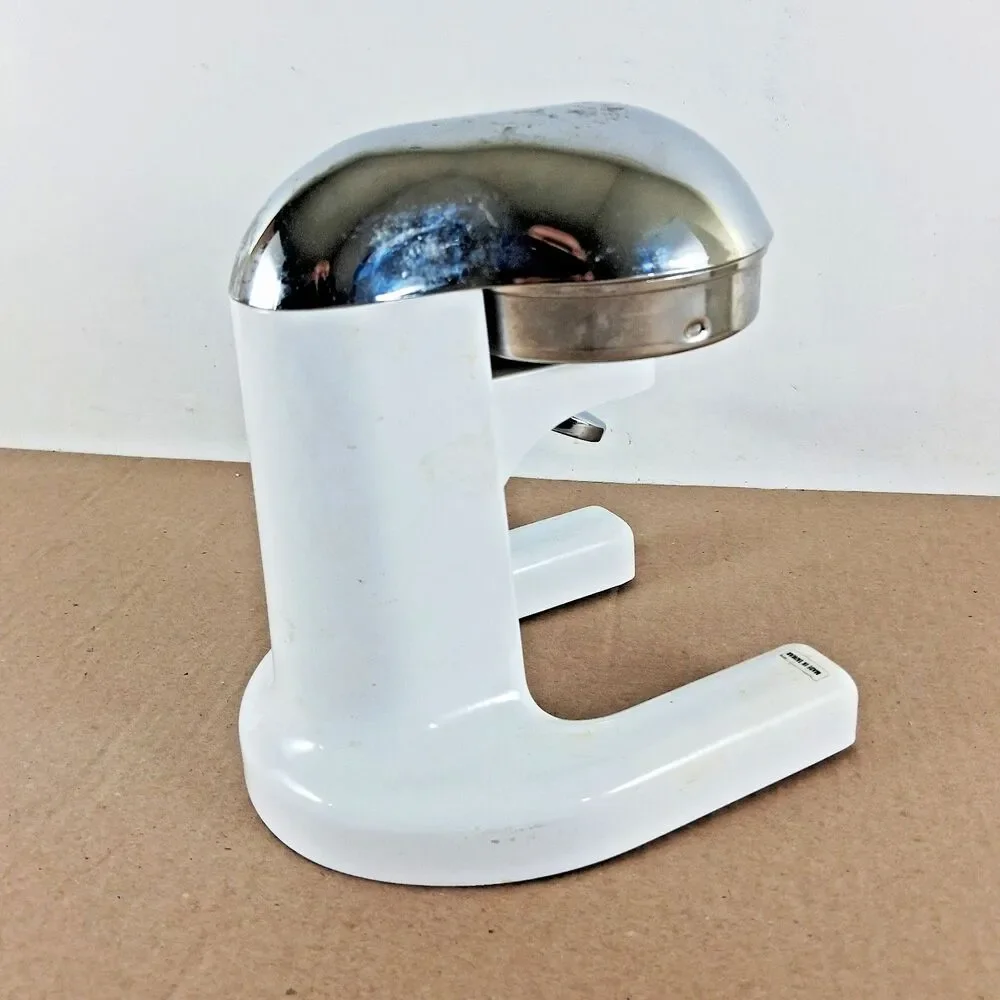 Countertop Ramcon Chrome & White Enamel Manual Citrus Juicer Vintage